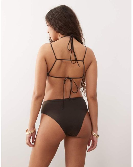 Weekday Brown High Waisted Brazilian Bikini Bottoms