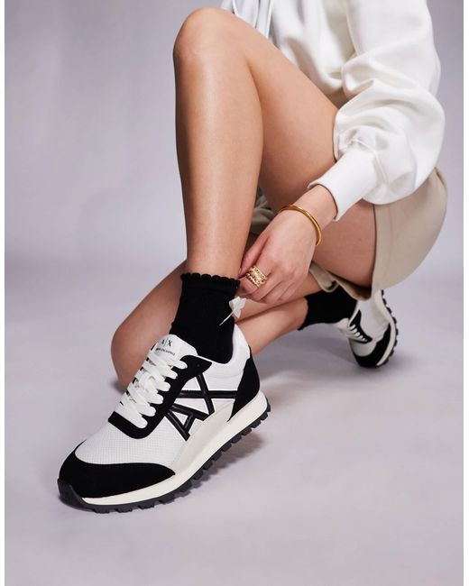 ARMANI EXCHANGE Metallic – sneaker aus wildleder-mix