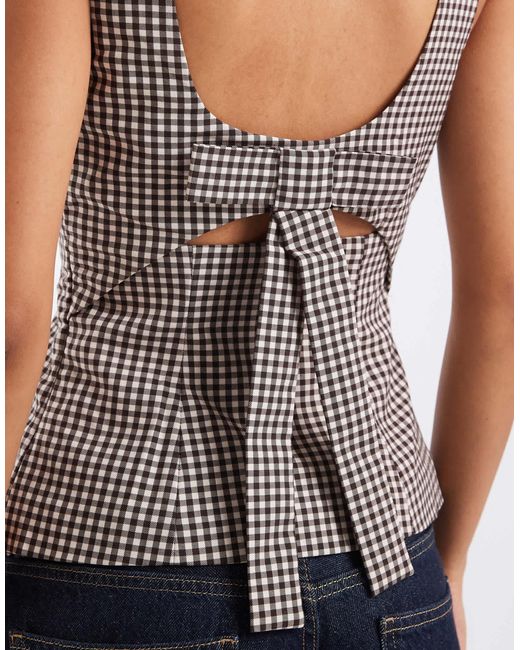 ONLY Gray Bow Details Structured Top