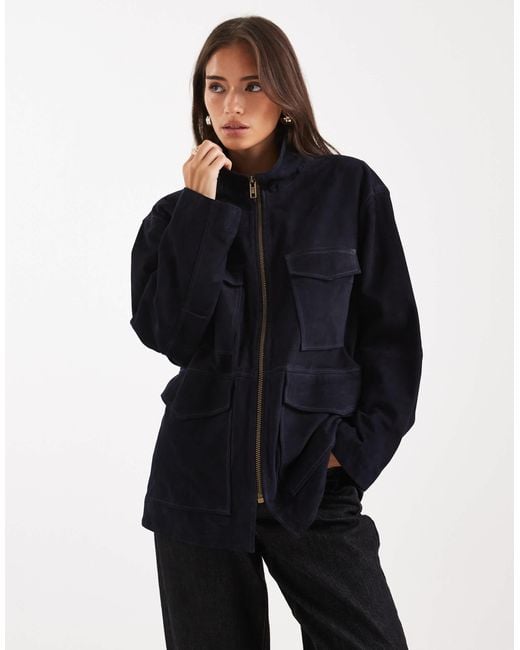 ASOS Blue Real Suede Jacket