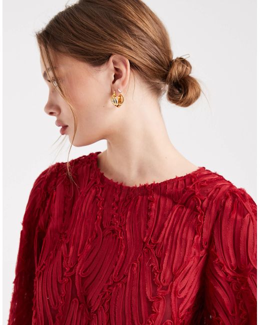 Object 3D Textured Long Sleeve Top