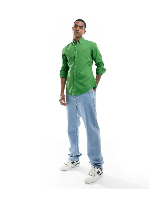 Camicia slim fit di Polo Ralph Lauren in Green da Uomo