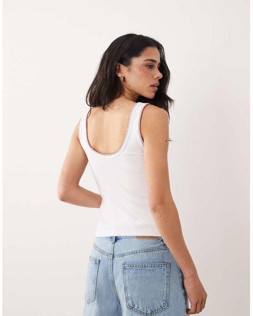Abercrombie & Fitch Blue Logo Scoop Neck Tank Top
