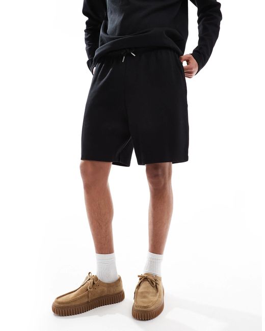 New Look – gerippte shorts in Black für Herren