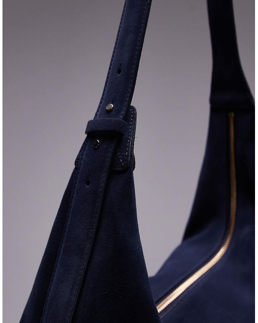 ARKET Black – lässige, halbmondförmige schultertasche aus wildleder