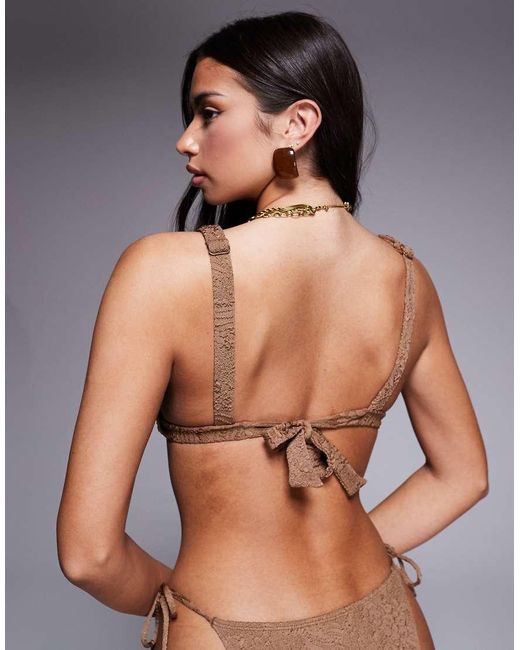 ASOS Brown Riley Resin Triangle Bikini Top