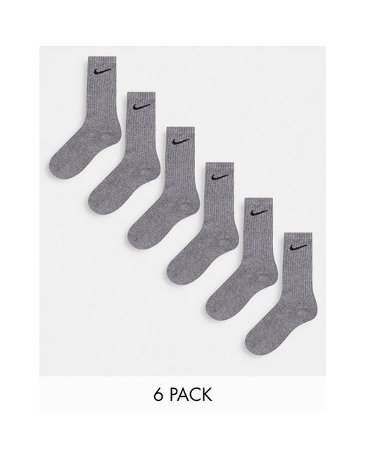 Nike White Everyday Cushioned 6 Pack Crew Sock