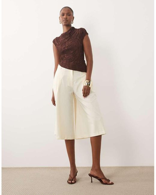ASOS Brown Burnout Swirl High Neck Top