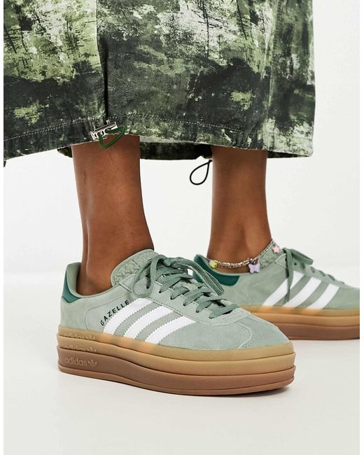 adidas Originals Gazelle Bold Platform Trainers in Green | Lyst Australia