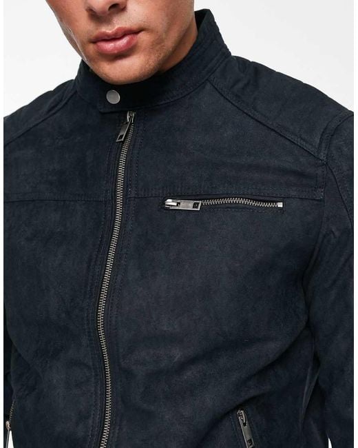 Jack & Jones Blue Essentials Biker Jacket for men