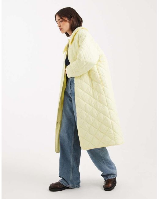Miss Selfridge Natural Quilted Maxi Coat
