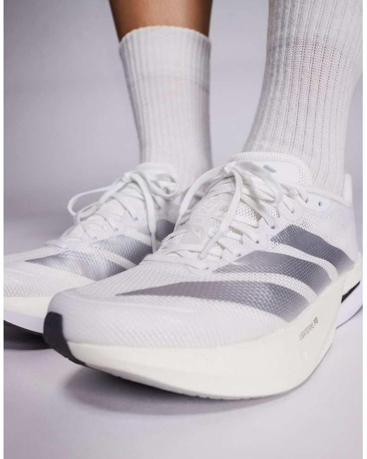 Adidas Originals White Adidas Running Adizero Boston 13 Trainers