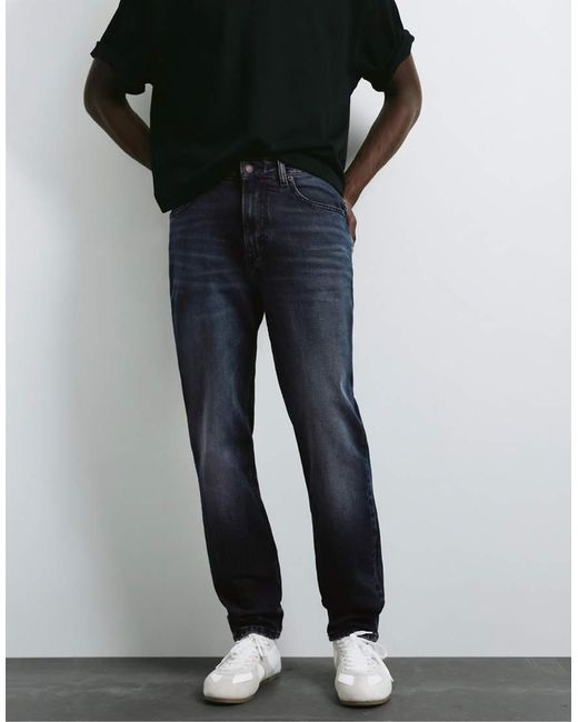 Pull&Bear Black Slim Fit Jeans for men