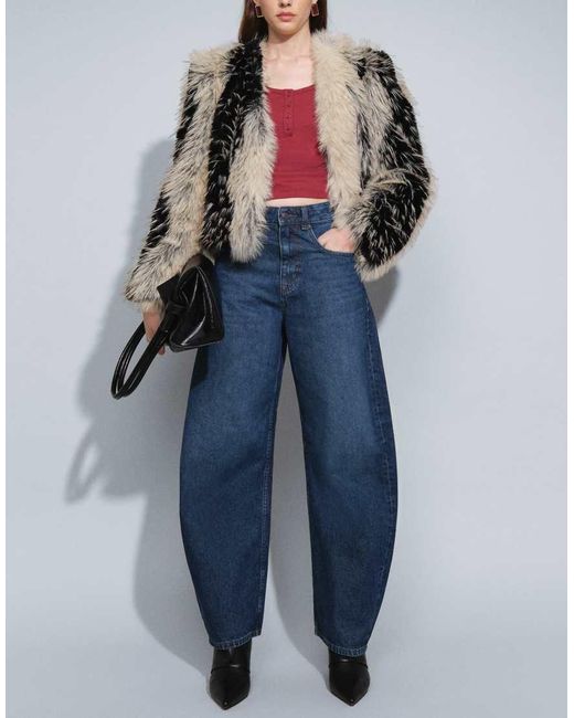 ASOS Blue Straight Wide Leg Jeans