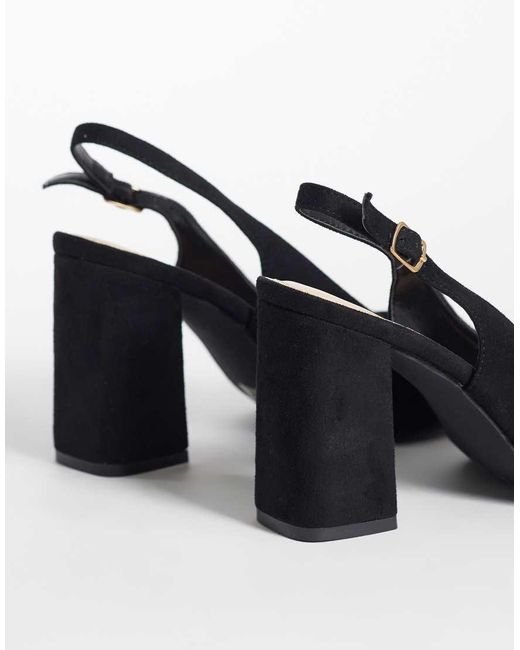 SEQWL Wide Fit Blue Hogan Sling Back Block Heeled Sandals