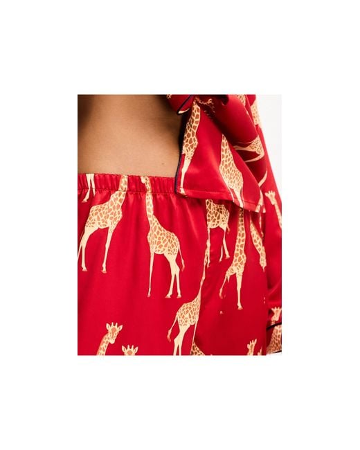 Chelsea Peers Red – weihnachtlicher satin-pyjama
