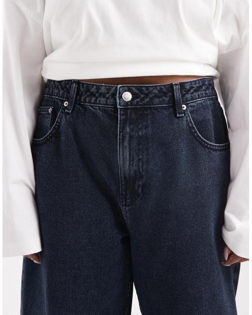 ASOS Blue Asos Design Curve Barrel Leg Jeans