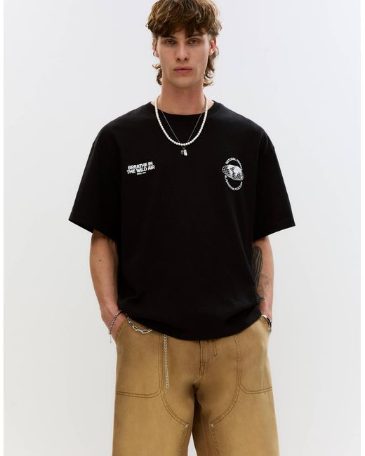 Pull&Bear – t-shirt in Black für Herren