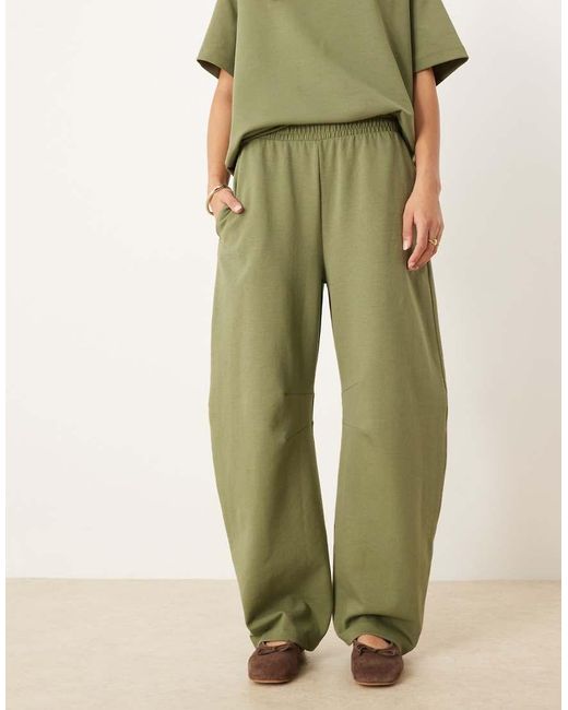 ASOS Green Interlock Barrel Leg Jogger