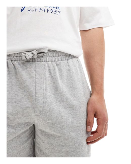 Only & Sons White Loose Fit Sweat Short for men