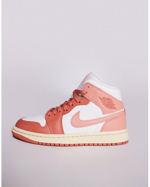 Nike - air 1 - baskets mi-hautes - orange et rose Nike en coloris White