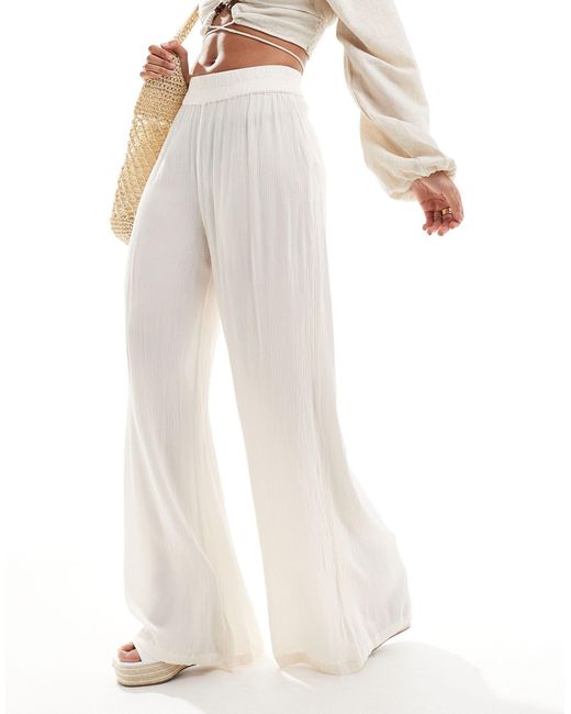 Southbeach - pantaloni da mare oversize color crema di South Beach in White