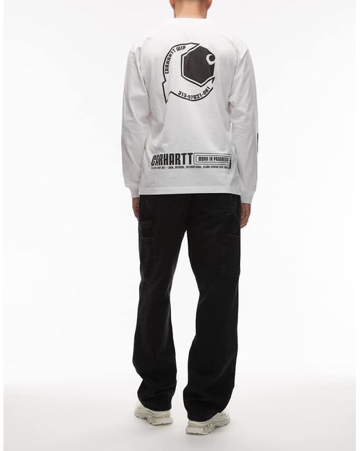 Vaqueros Negros De Pernera Recta Con Lavado A La Piedra Single Knee De Carhartt de hombre de color White