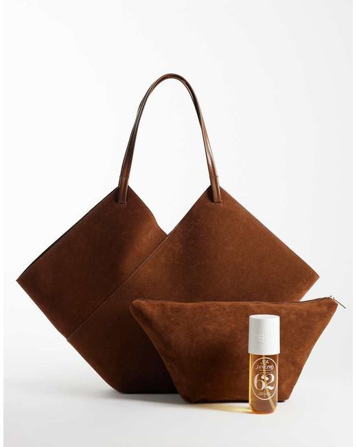 ASOS Brown Faux Suede Vase Tote Bag