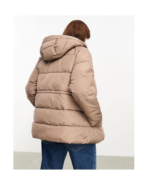 Vila Blue Puffer Jacket With Waist Detail