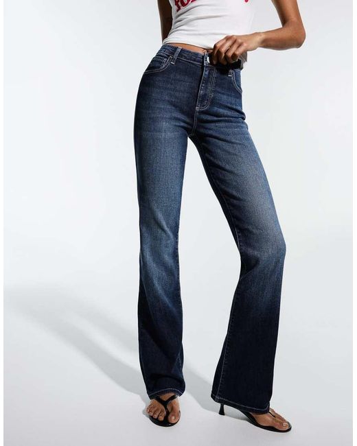 Bershka Blue Flared Jeans