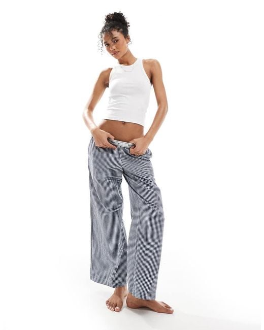 Hollister Blue Low Rise baggy Pyjama Bottoms