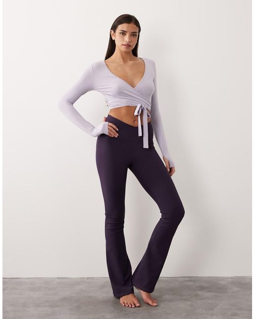 Gina Tricot Purple Cropped Yoga Wrap Cardigan