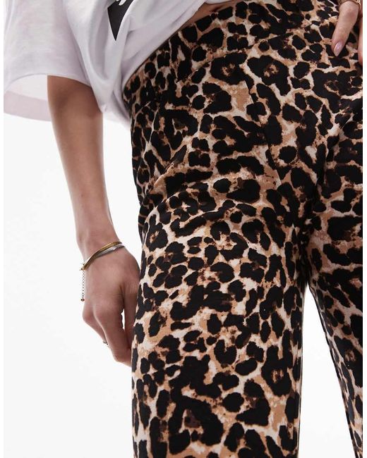 TOPSHOP Brown Leopard Print Legging