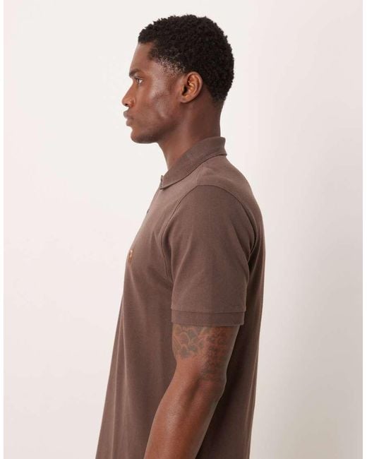 Abercrombie & Fitch Brown Short Sleeve Chest Logo Polo T-shirt for men