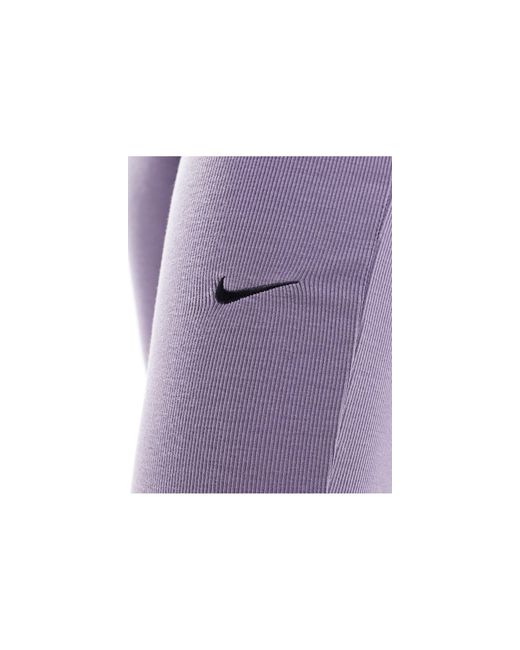 Nike Black Ribbed Mid Rise Flared Trouser
