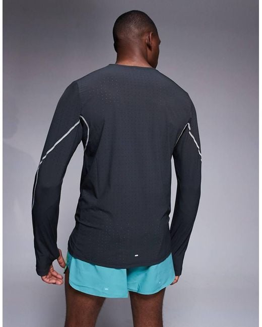 Adidas Originals Blue Adidas Running Adizero Reflective Long Sleeve Top for men