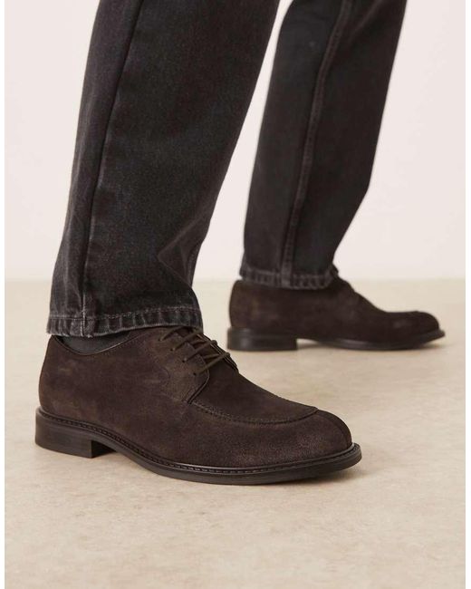 Mango Black 100% Suede Brogues for men