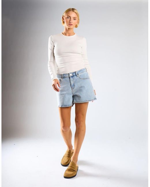 Glamorous White Regular Fit Denim Short