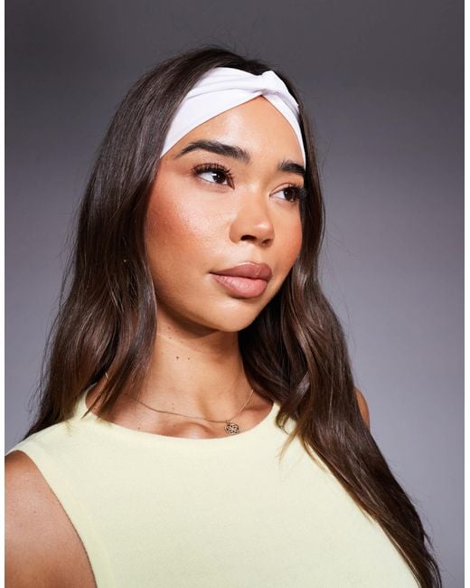 4505 Blue Twist Front Pilates Headband
