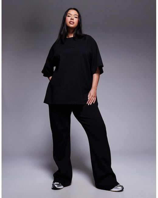ASOS Blue Asos Design Curve Interlock Flared Trackies