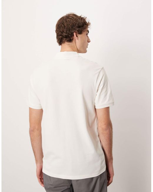 Polo basique en piqué - crème ASOS pour homme en coloris White