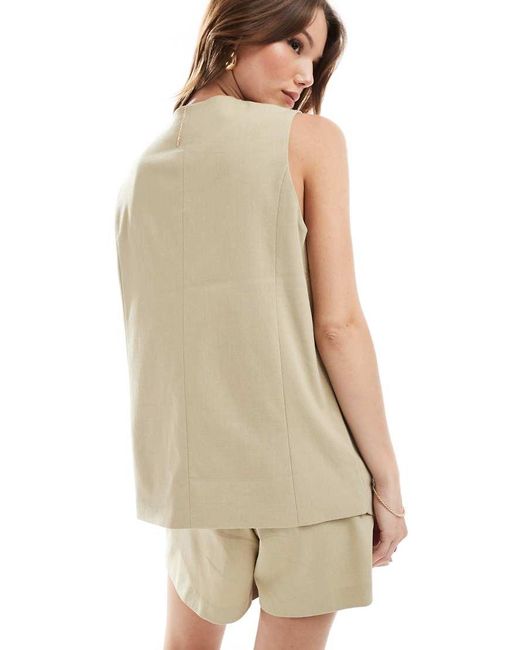 Vero Moda Natural Longline Tailored Waistcoat Co-Ord