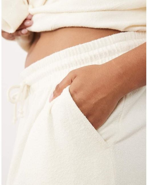 ASOS Natural Asos Design Curve Textured Knit Runner Shorts