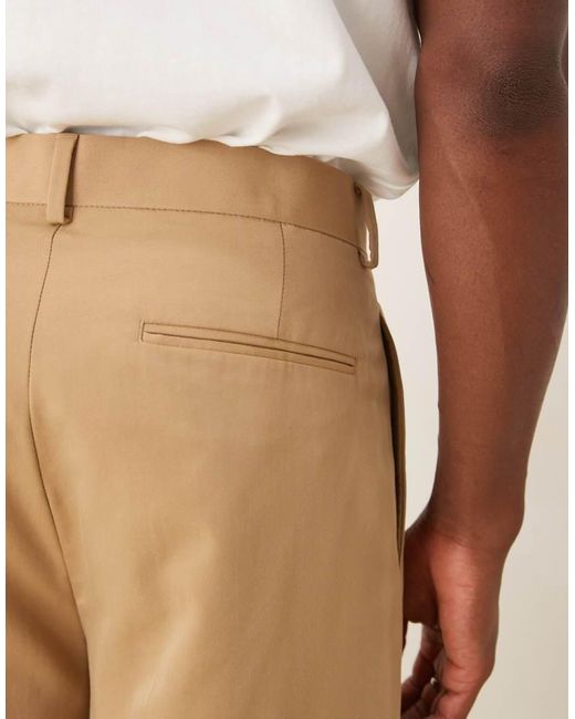 ASOS Natural Oversized Tapered Suit Trousers for men