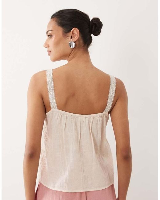 Mango Pink Square Neck Cami Top