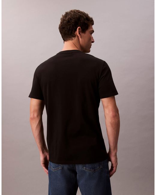 T-shirt avec écusson à logo Calvin Klein pour homme en coloris Black