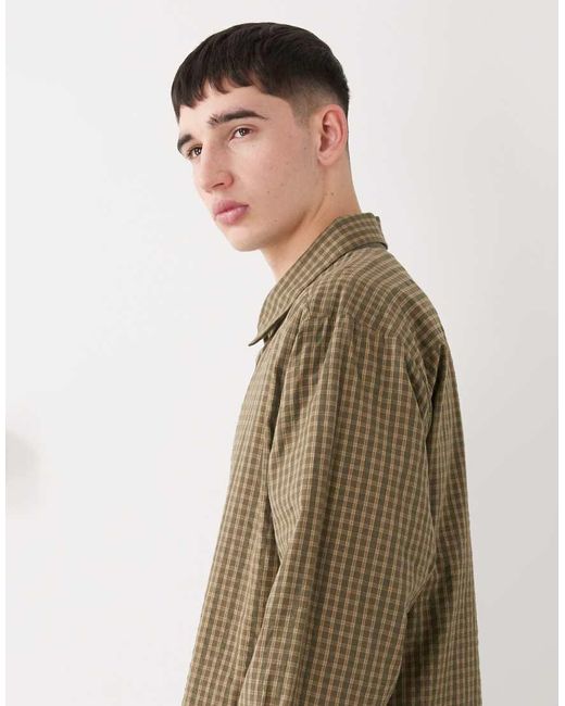 Collusion Natural Long Sleeve Boxy Shirt for men