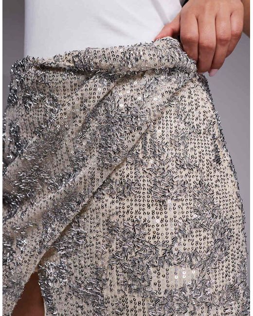 River Island Gray Sequin Embellished Skort