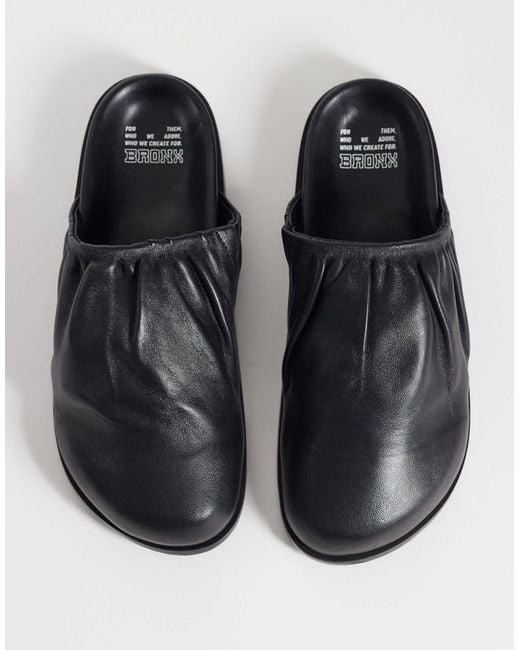 Bronx Black Yla-na Flat Mules