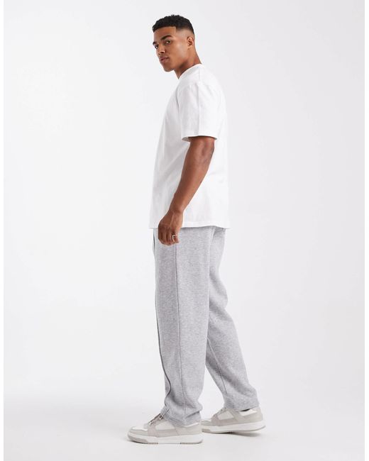 Jack & Jones Gray Wide Leg jogger With Pintuck for men